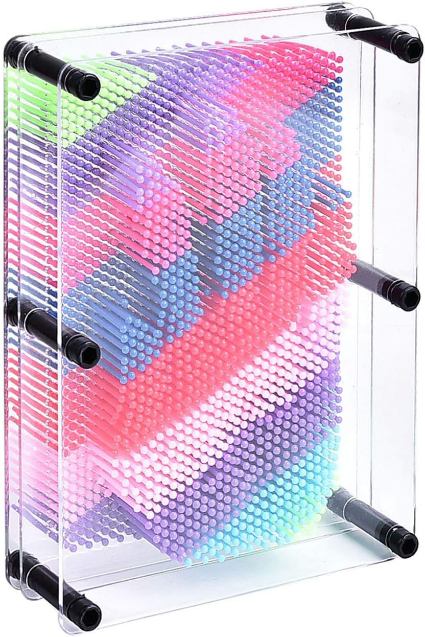 Pin Art Board Game 3D Large Size Desk Toy Sculpture for Children Adults 6 x 8 inches, Colorful | Amazon (US)