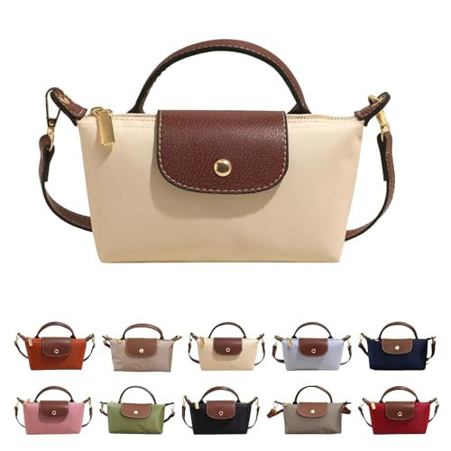 Mini Crossbody Bag for Women - Adjustable Strap Shoulder Purse, Small Spacious Tote with Zipper Pockets for Phone Wallet Keys 7.5in Off-white | Amazon (US)