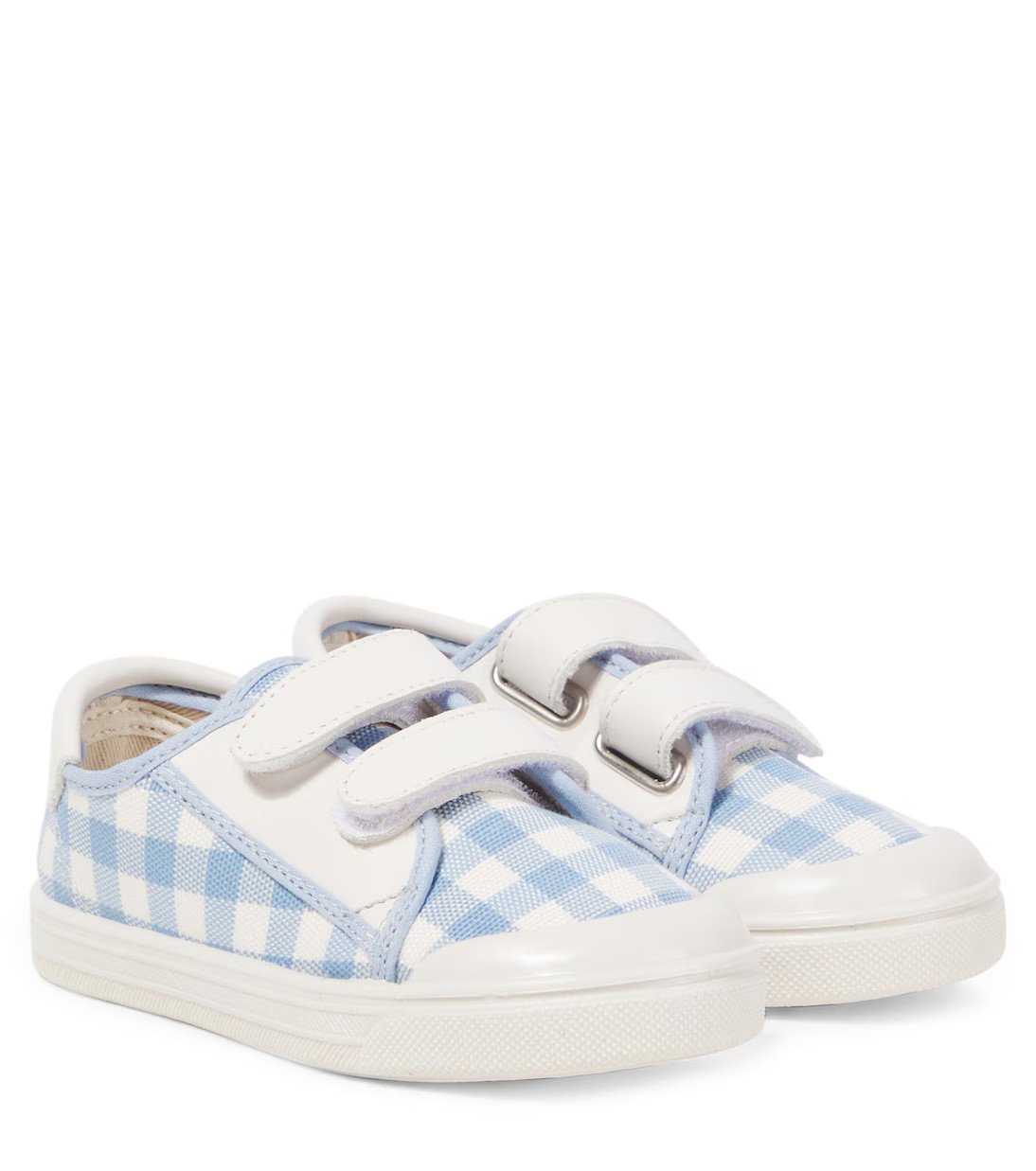 Leather-trimmed gingham sneakers | Mytheresa (US/CA)
