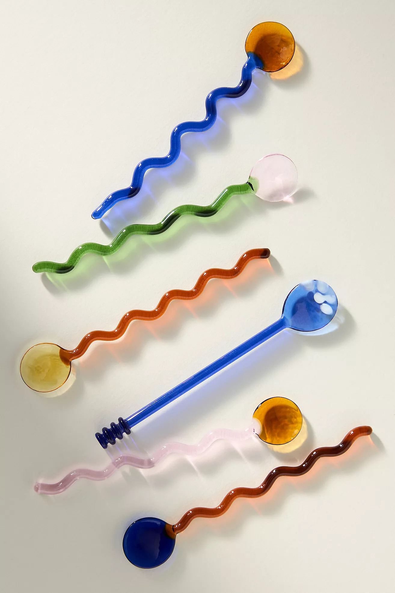 Glass Twisted Spoons, Set of 6 | Anthropologie (US)
