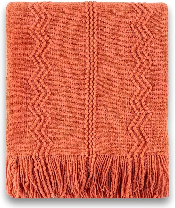 BATTILO HOME Knit Throw Blanket Soft Lightweight Textured Decorative Blanket with Tassel for Bed,... | Amazon (US)
