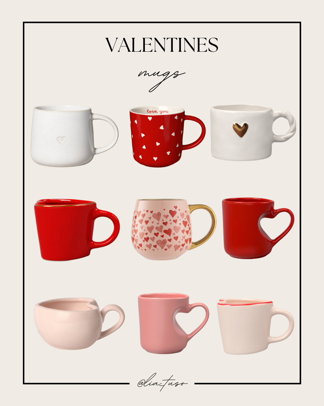 Valentines Mugs

#ValentinesMugs #Mugs #ValentinesDayMug 

 #LTKGiftGuide #LTKSeasonal #LTKHome