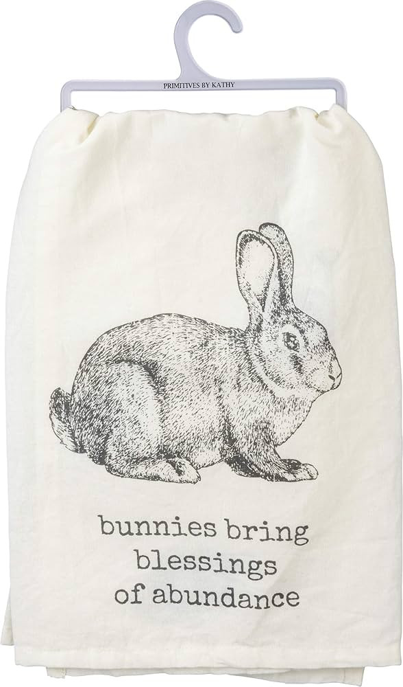 Primitives by Kathy 103070 Rustic Dish Towel, 28 x 28-Inches, Bunnies Bring Blessings of Abundanc... | Amazon (US)
