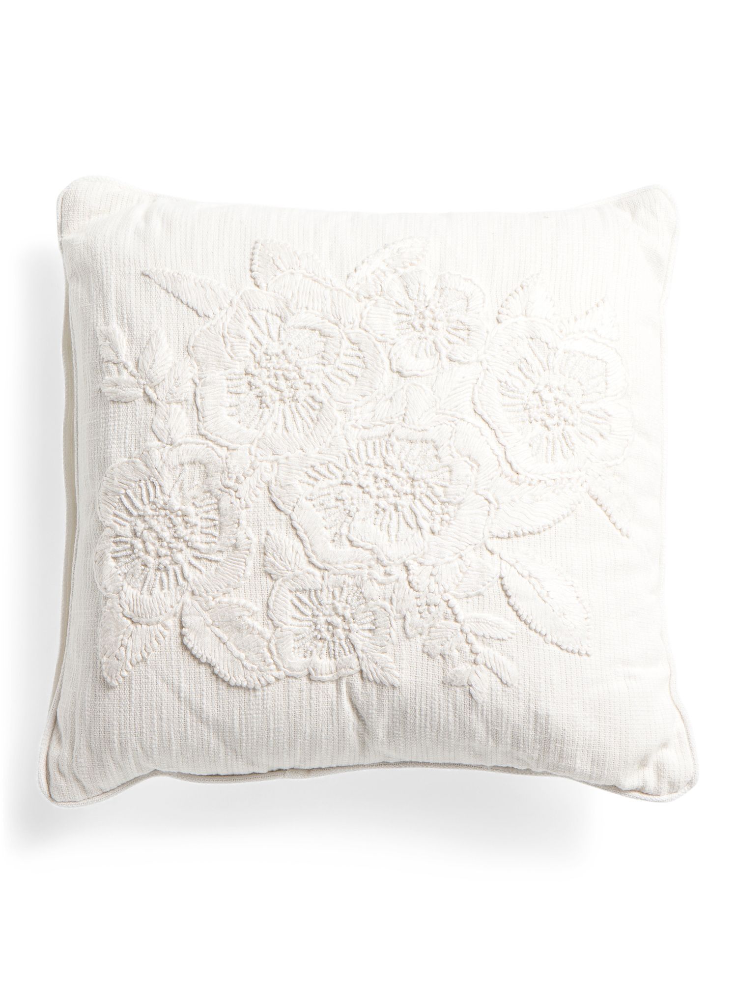 18x18 Embroidered Cotton Pillow | TJ Maxx