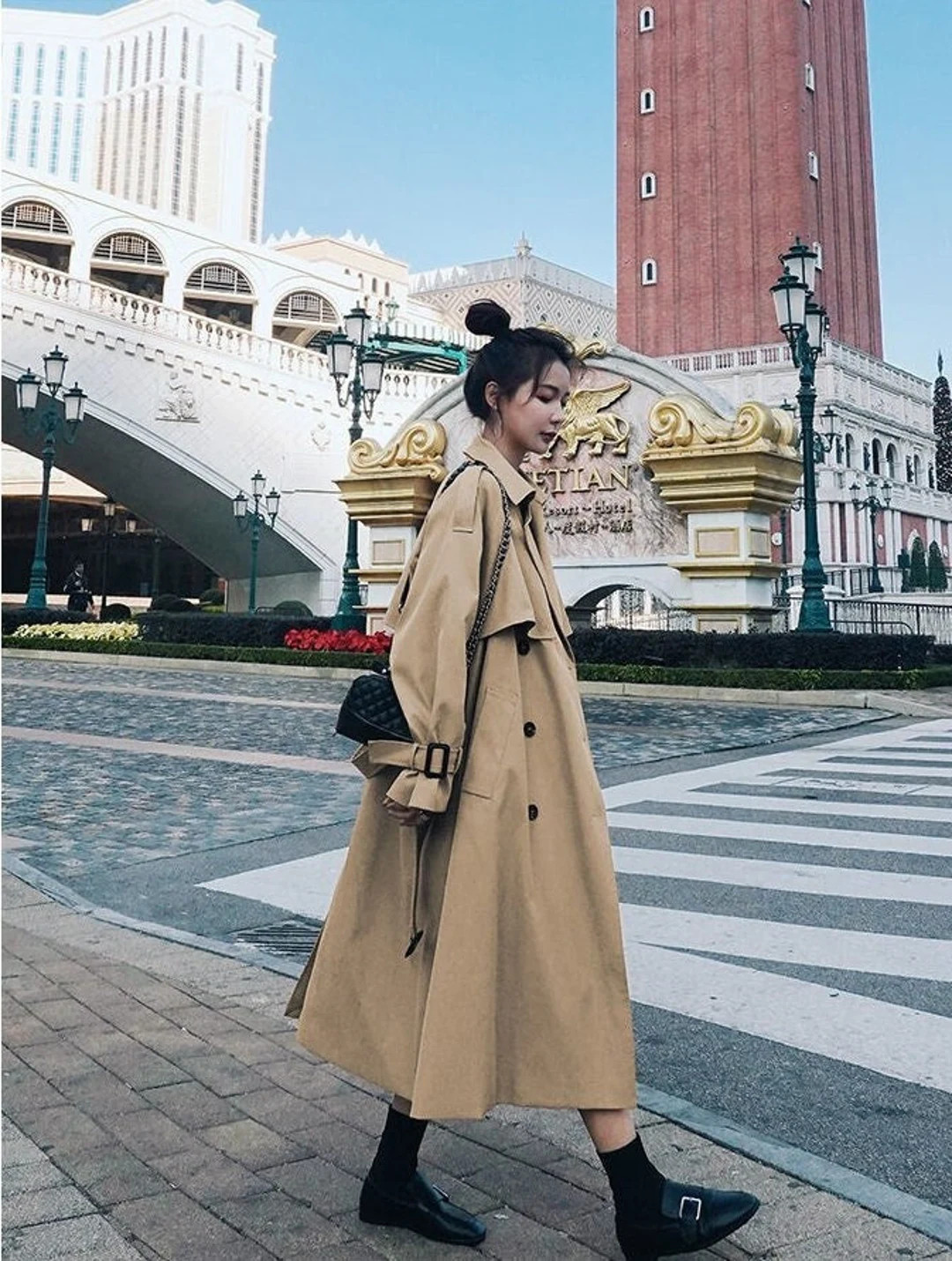 Oversized Vintage Trench Coat, Long Double-Breasted Trench, Loose 90s Windbreaker Trench Coat | Etsy (US)