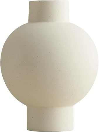 Classic Lantern Flower Vase, Round Spherical Large Capacity, 9" × 7", Matte Crème | Amazon (US)
