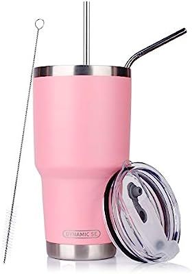 DYNAMIC SE 30oz Tumbler Pink Double Wall Stainless Steel Vacuum Insulated Travel Mug with Splash-... | Amazon (US)