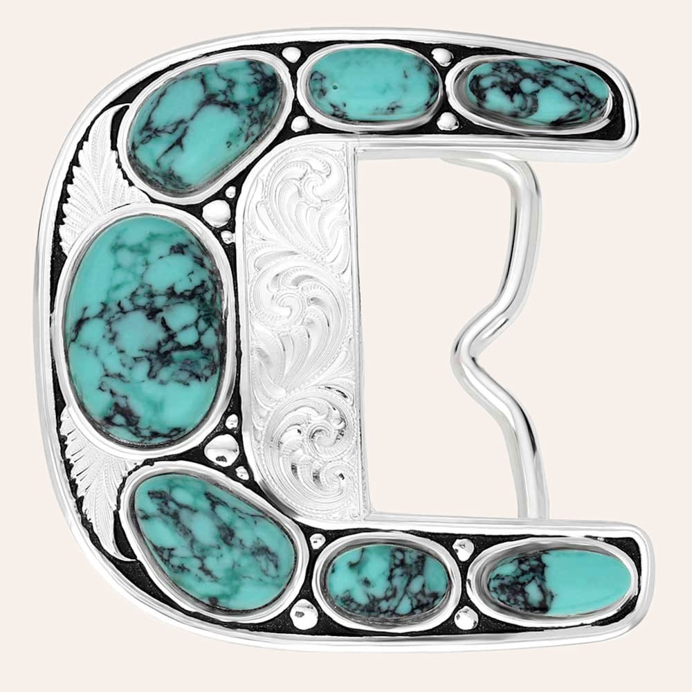 Montana Silversmiths Clear Blue Sky Turquoise Belt Buckle | Cavender's