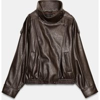 Zara - Faux Leather Jacket - Women - Brown - Women | Zara US