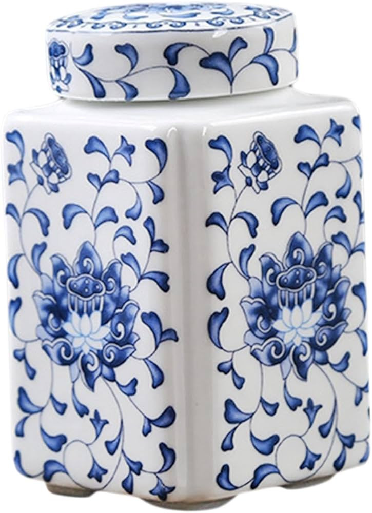 LOVIVER Porcelain Temple Jar Ginger Jar Porcelain Decorative Jar Traditional Decorative Flower Va... | Amazon (UK)
