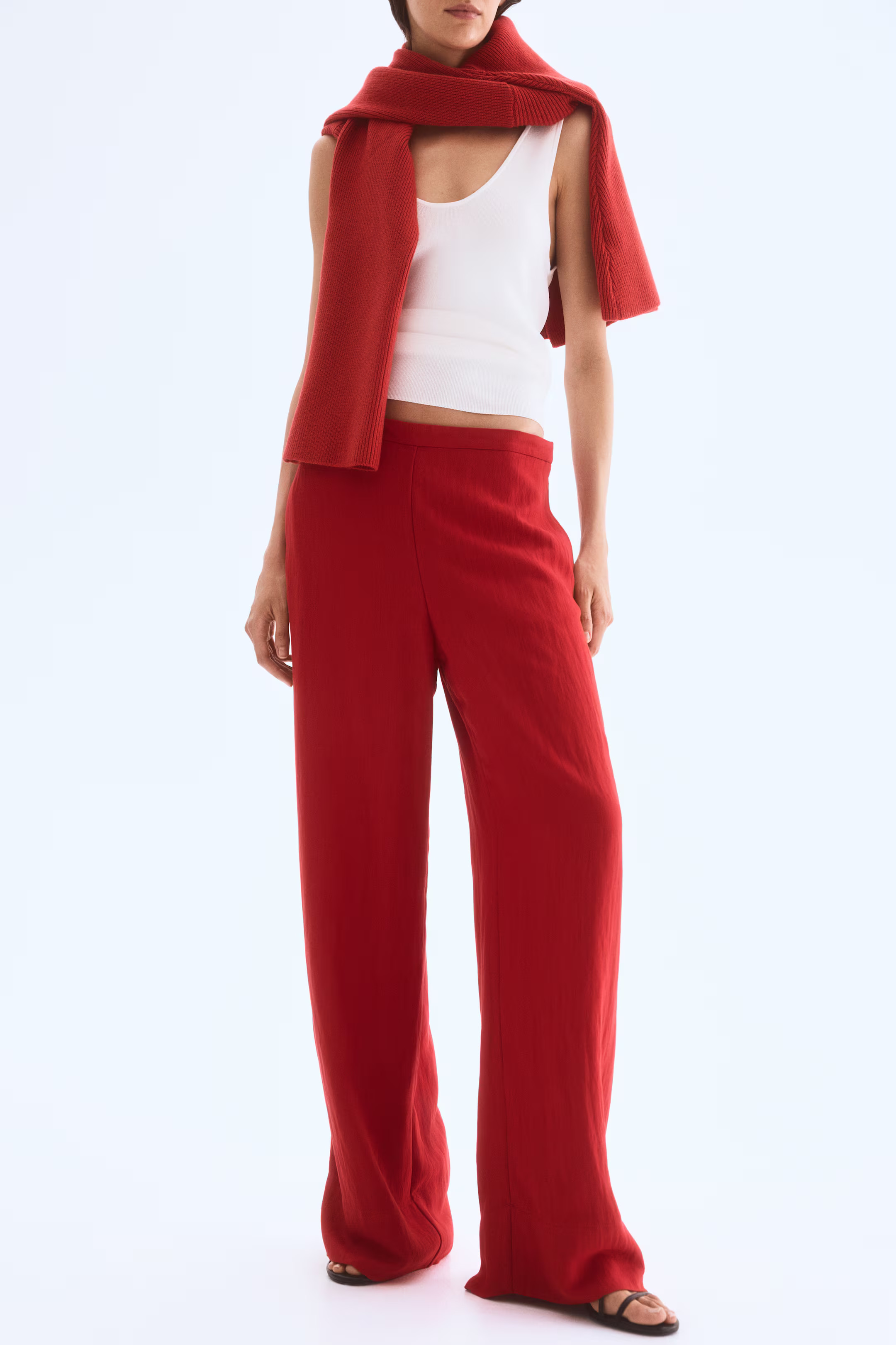 Wide-Leg Twill Pants | H&M (US + CA)