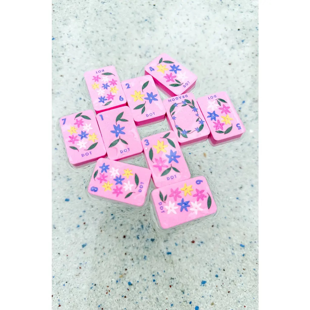 Girl Tribe Co. Mahjong Floating Tile Set in Floral Pink at Nordstrom | Nordstrom