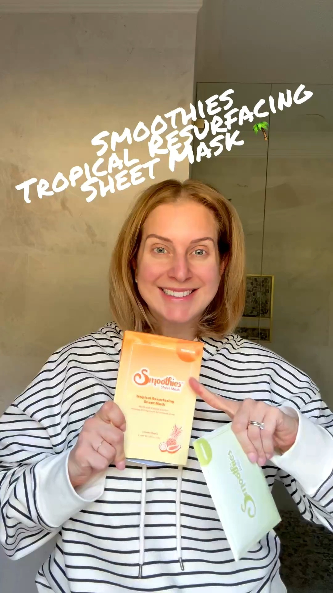 A new Smoothies product! 🌴 Smoothies Tropical Resurfacing Sheet Mask! 

This product is infused with a powerful yet gentle blend of ingredients to exfoliate, renew, and rejuvenate the look of your skin. Papaya Extract, Pineapple Enzyme, and Coconut Extract all come together to help you achieve a natural glow and brighter complexion. This mask is made in South Korea with globally sourced ingredients. 🍍🥥🌴

Pairs well with their wrinkle patches (just be sure to remove the mask with warm water before applying Smoothies)! 🫧

#sheetmask #skincare #selfcare

#LTKBeauty #LTKOver40 #LTKselfcare