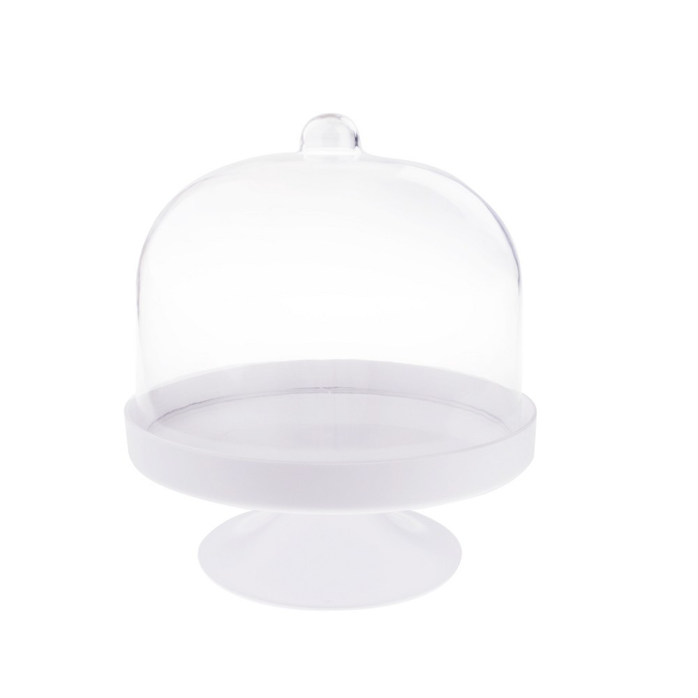 White Plastic Cake Stand And Cover - Spritz , Clear | Target