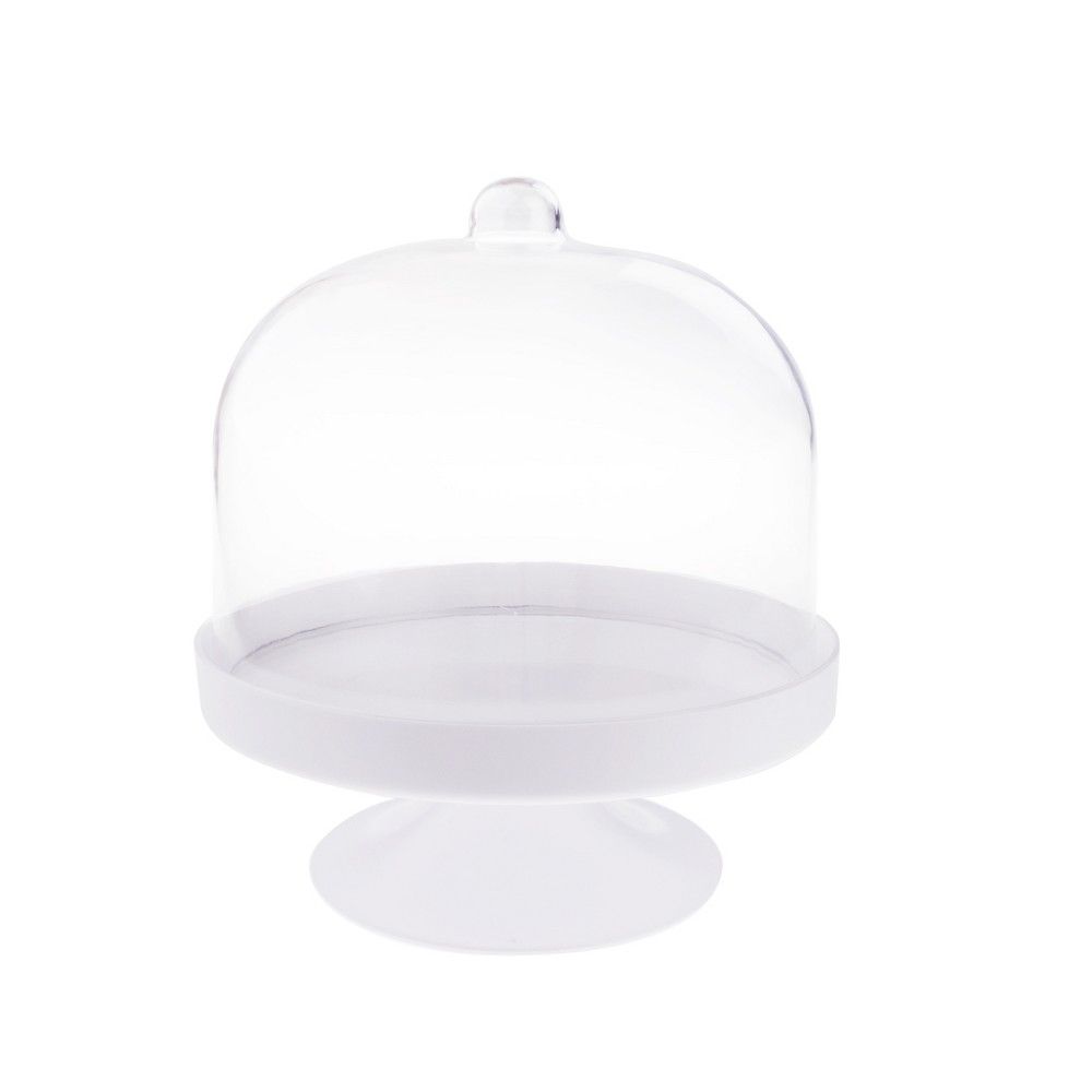 White Plastic Cake Stand And Cover - Spritz , Clear | Target