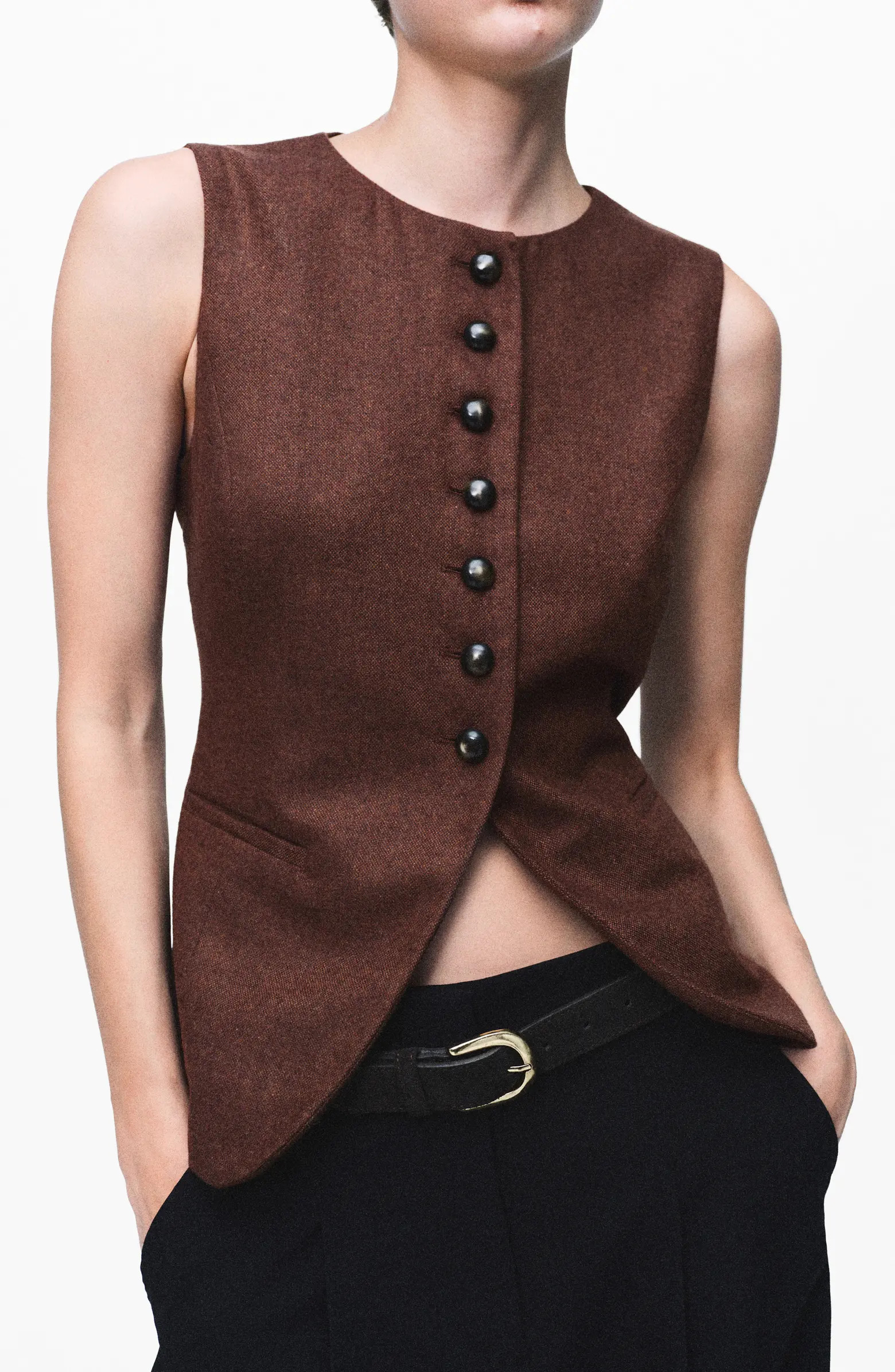 Button Front Wool Blend Vest | Nordstrom