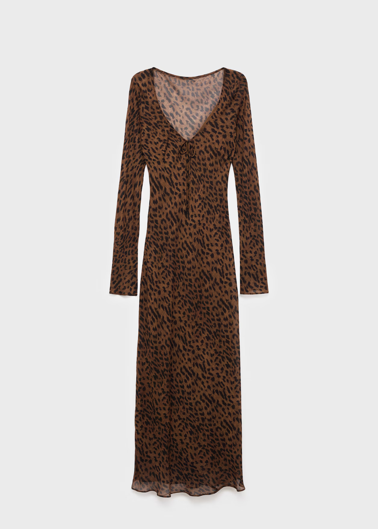 Long-sleeved leopard-print dress | MANGO (UK)