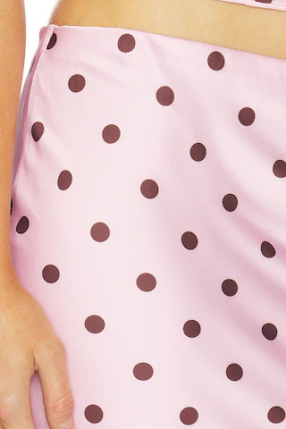 Blaine Maxi Skirt in Musk & Choc Polka Dot | Revolve Clothing (Global)