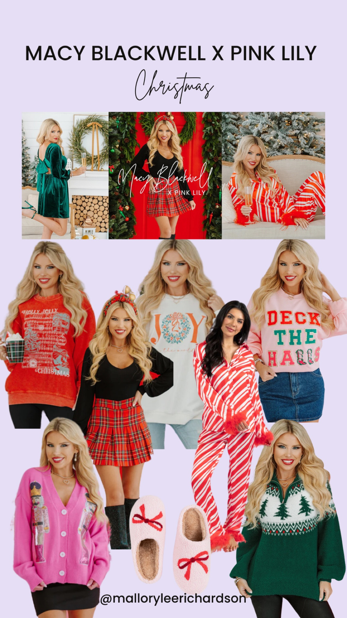 Macy Blackwell x Pink Lily Christmas collection 💝 

girly Christmas, Christmas sweater, women’s Christmas pajamas, Christmas outfit, seasonal, holiday outfit 

#LTKHoliday #LTKStyleTip #LTKSeasonal