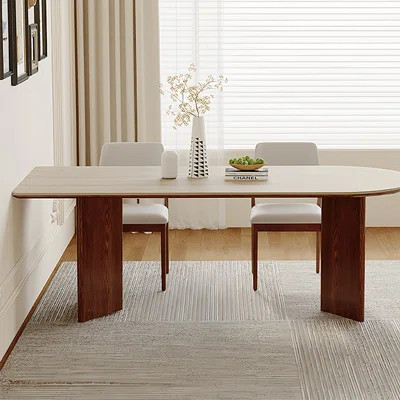 Retro cream-style rock plate dining table | Wayfair North America