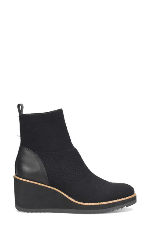Söfft Elaina Wedge Knit Bootie in Black at Nordstrom, Size 6.5 | Nordstrom
