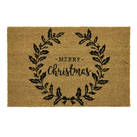 My Texas House Natural/Black Merry Christmas Outdoor Coir Doormat, 18" x 30" | Walmart (US)
