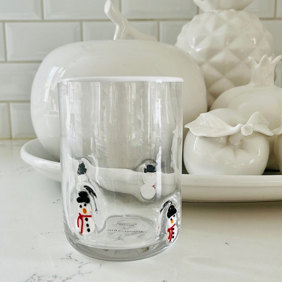 Anthropologie Snowman Festive Juice Glass | Poshmark