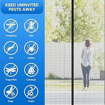 High-Density Magnetic Screen Door Mesh for Home and Patio, Tear Resistant Backdoor Screen Net wit... | Amazon (US)