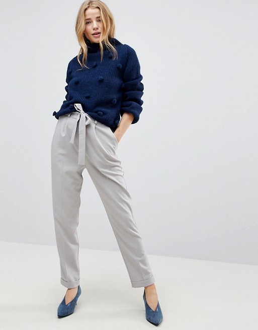 ASOS Woven Peg Pants with OBI Tie | ASOS US