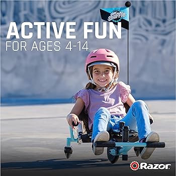 Crazy Cart Shuffle by Razor – Kid-Powered Drifting Go-Kart for Ages 4+, Crazy Cart Drift Bar Te... | Amazon (US)