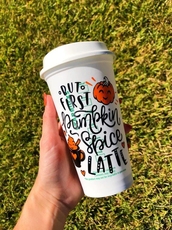 But First Pumpkin Spice Latte Starbucks Grande Hot Cup - Etsy | Etsy (US)