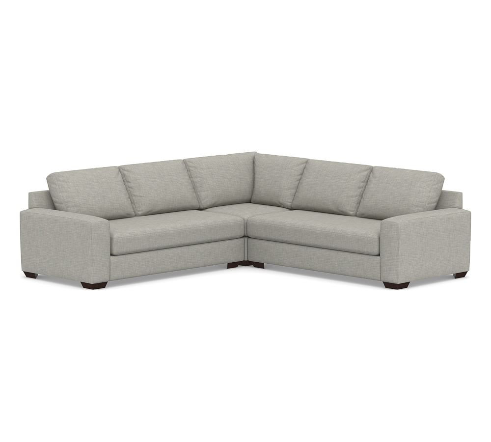Big Sur Square Arm 3-Piece L-Shaped Sectional (115") | Pottery Barn (US)