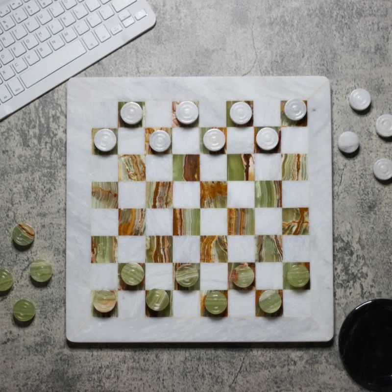 Marble Cultures Marble Backgammon & Checkers Set | Wayfair North America