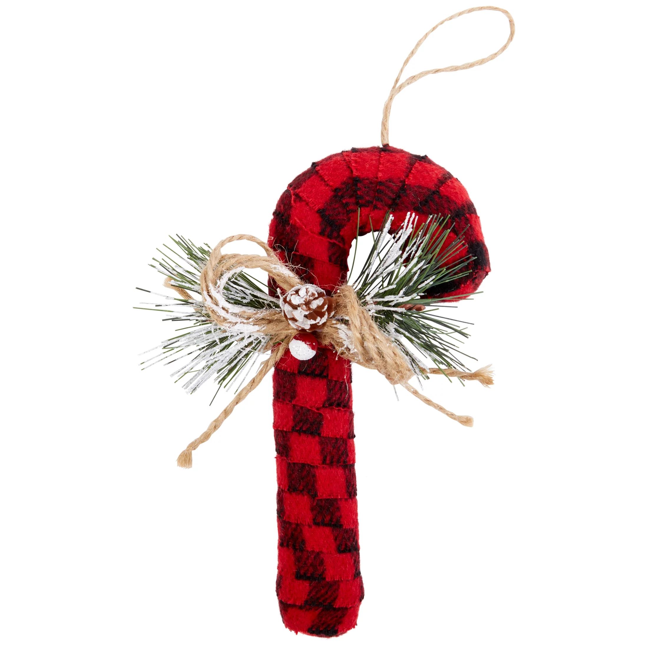 Fabric Balls and Candy cane Christmas Ornaments, by Holiday Time | Walmart (US)