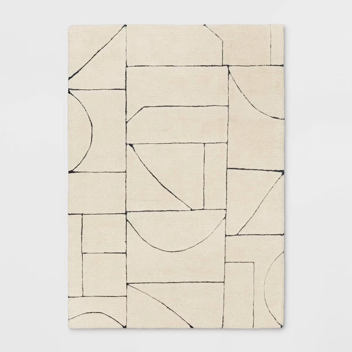 5'x7' Tufted Loop Carved Area Rug Ivory/Navy Blue - Threshold™ | Target