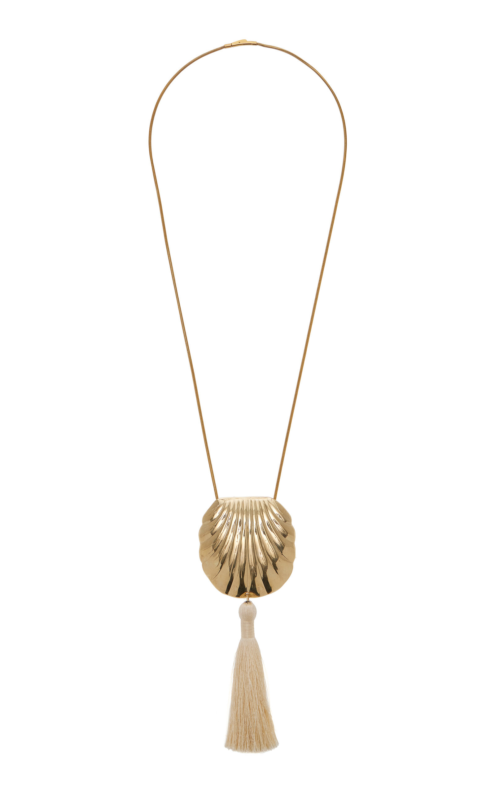 Exclusive Riviera Petra Tasseled Brass Necklace | Moda Operandi (Global)