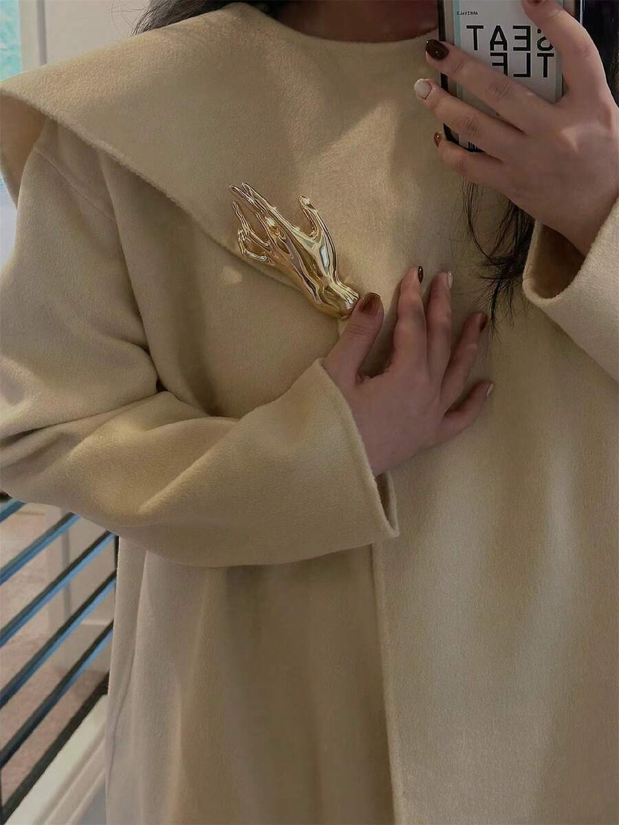 Smooth Metallic Large Brooch Pin, Suitable For Men's & Women's Suits, Scarves, Shawls And Other C... | SHEIN