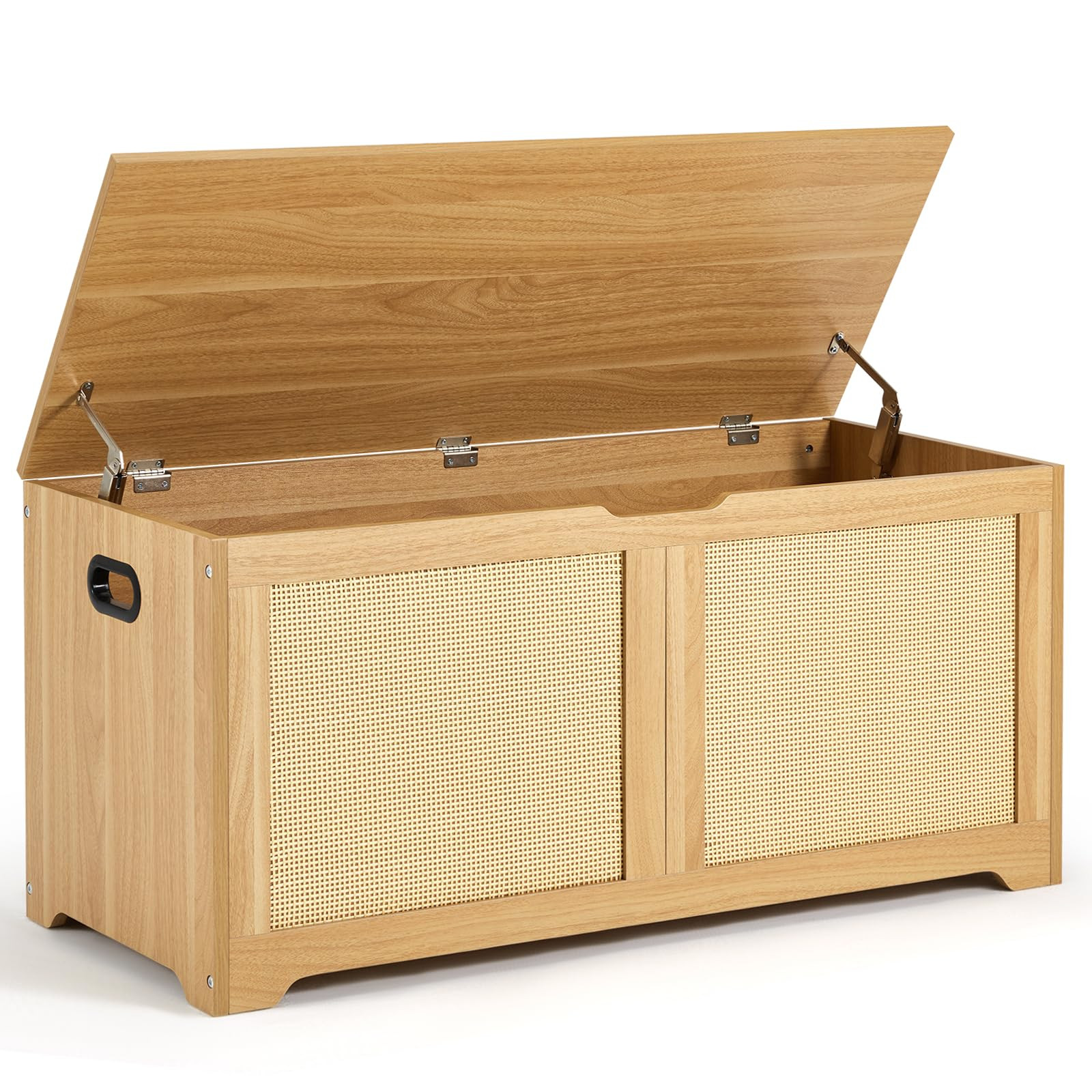 EROMMY 39.4" Storage Chest, Toy Box with 2 Safety Hinges, Rattan Storage Bench, Shoe Bench, Suppo... | Amazon (US)