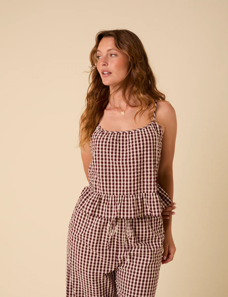 Brown Gingham Cami Top | Nobody's Child