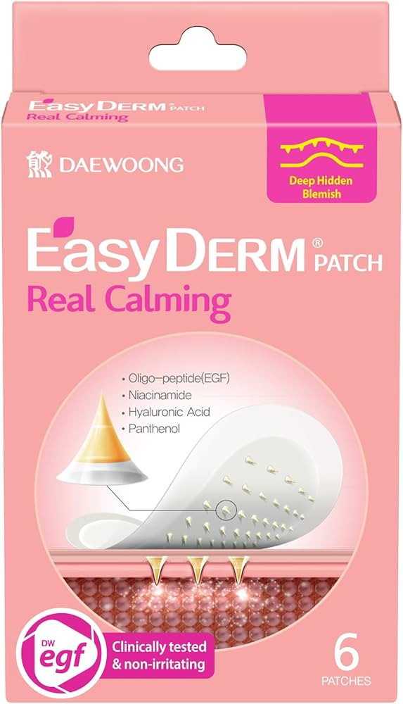 EasyDerm Real Calming Pimple Patches, Clear | Niacinamide, Hyaluronic Acid, EGF Acne Dark Spot Ca... | Amazon (US)