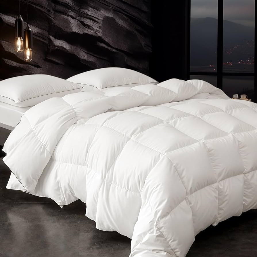 Down Fibers Comforter Queen Size Thick Winter-Ultra Soft Comforter High Fill Power Comforters,Hot... | Amazon (US)