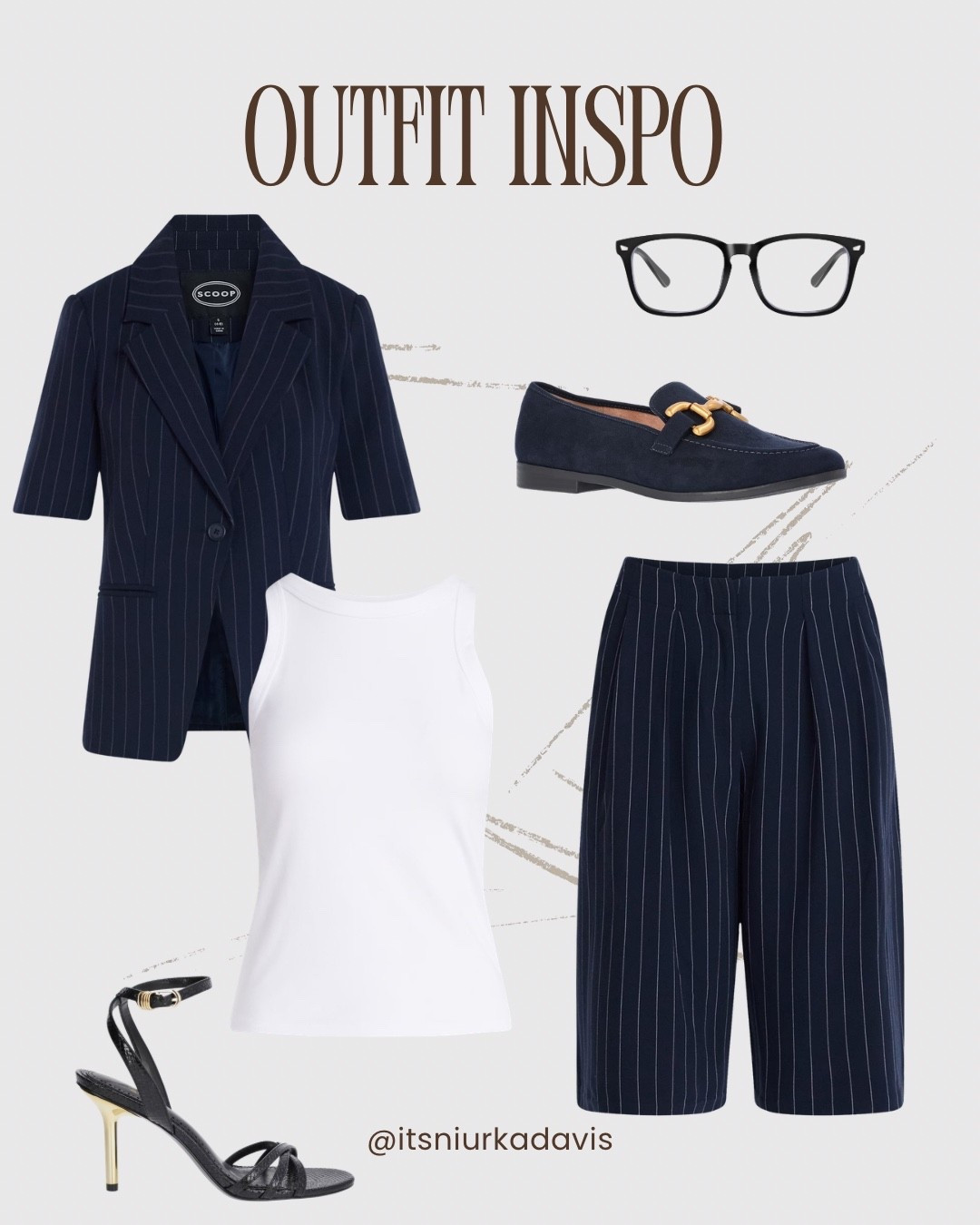Short suit outfit inspo with pinstripe jorts 
Short sleeved blazer 
Walmart style 

#LTKgrwm #LTKOver40 #LTKootd