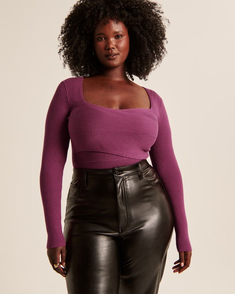 Women's LuxeLoft Wrap Sweater Bodysuit | Women's | Abercrombie.com | Abercrombie & Fitch (US)