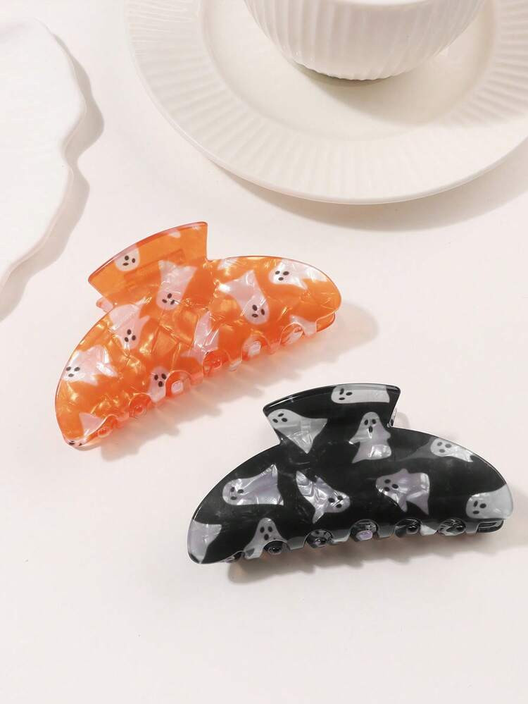 2025 Neuer Halloween Geist Haarclip, süßer Y2K Cartoon Muster, großer Haarclip, geeignet für ... | SHEIN