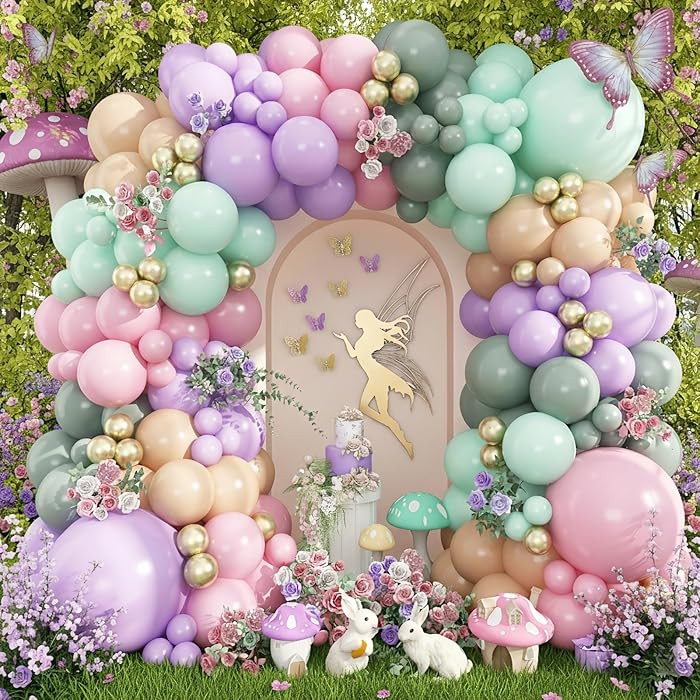 Fairy Balloon Arch Garland Kit, 125pcs Sage Green Pink Purple and Green Gold Spring Balloons for ... | Amazon (US)
