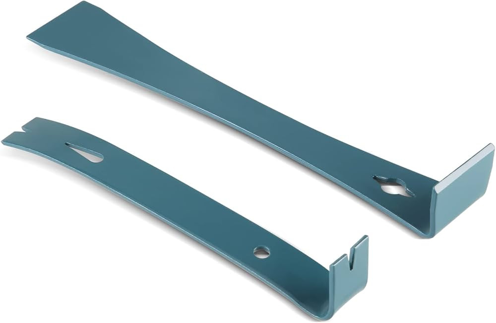 2pc 7-1/4" & 9-1/4 Flat Pry bar, Teardrop Nail Puller,High-Carbon Steel,Gray | Amazon (US)