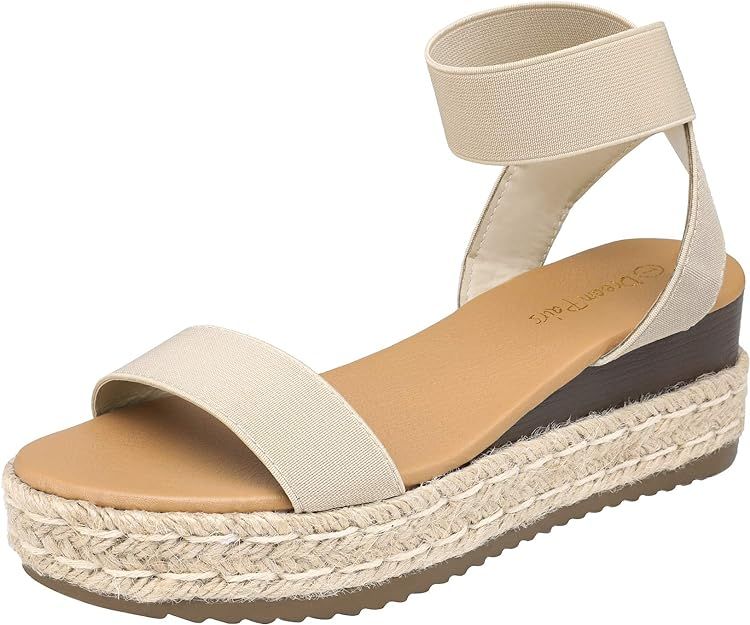 DREAM PAIRS Women's Ankle Strap Espadrilles Platform Wedges Sandal | Amazon (US)