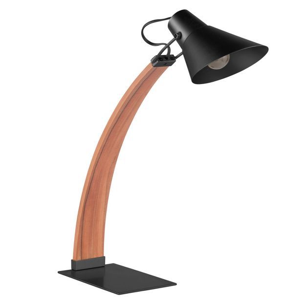 23" Noah Desk Lamp Wood/Black - LumiSource | Target