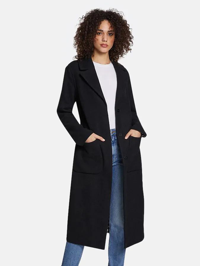 Celine Double-Face Wrap Coat with Printed Houndstooth Interior | Verishop