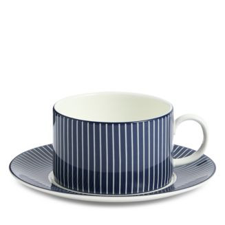 Wedgwood Gio Teacup & Saucer Set, Pinstripe Blue  | Bloomingdale's Home | Bloomingdale's (US)